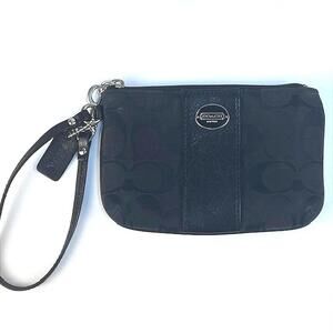 Coach‎ Signature Black Wristlet Pouch